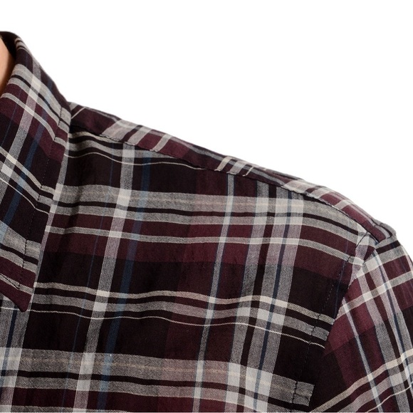 John Varvatos XL USA Preppy Multicolored Cotton Plaid Long Sleeve Men’s Shirt - Picture 6 of 10